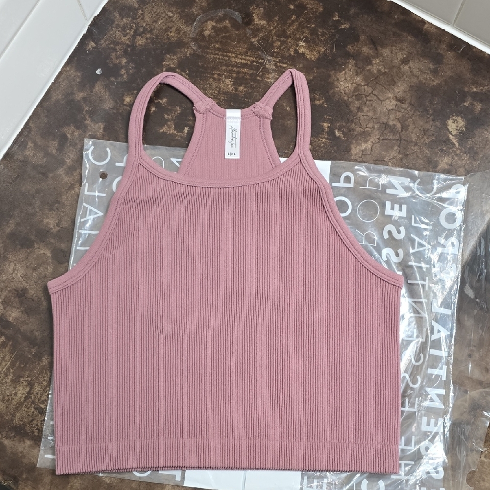 Alexander Jane Mauve Ribbed Tank Top